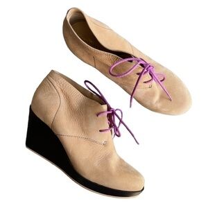 Cole Haan - Air Britt Chukka Ankle Bootie Wedge Tan Casual Heel Western Sz 10.5